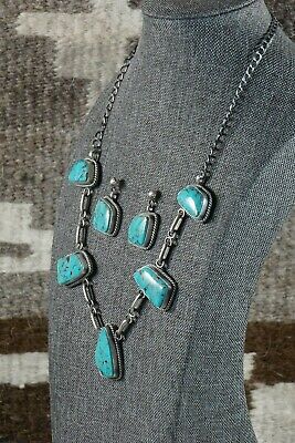 Navajo Turquoise & Sterling Silver Necklace - Raymond Delgarito - High Lonesome Trading