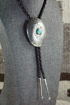 Navajo Turquoise & Sterling Silver Bolo Tie - Carson Blackgoat