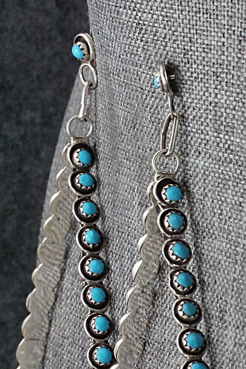 Turquoise & Sterling Silver Earrings - Florenda Lonasee