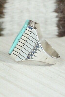 Turquoise and Sterling Silver Ring - Ray Jack - Size 12.75