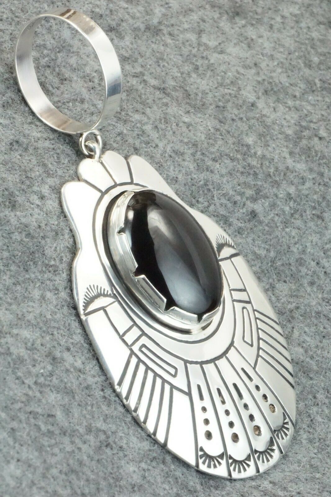 Onyx & Sterling Silver Pendant - Rosita Singer