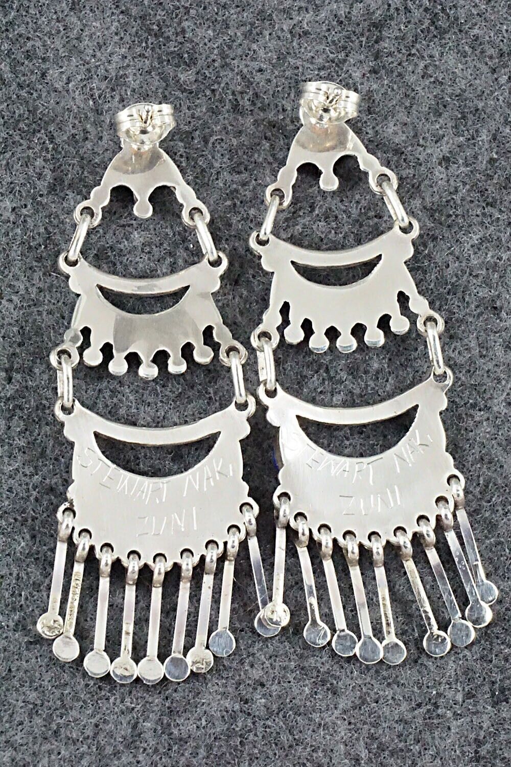 Lapis & Sterling Silver Earrings - Stewart Nakatewa