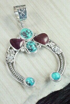 Turquoise, Spiny Oyster and Sterling Silver Pendant - Derrick Gordon