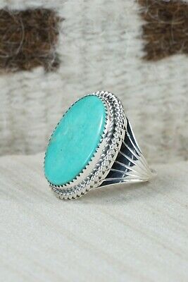 Navajo Turquoise and Sterling Silver Ring - Bobby Platero - 10.25