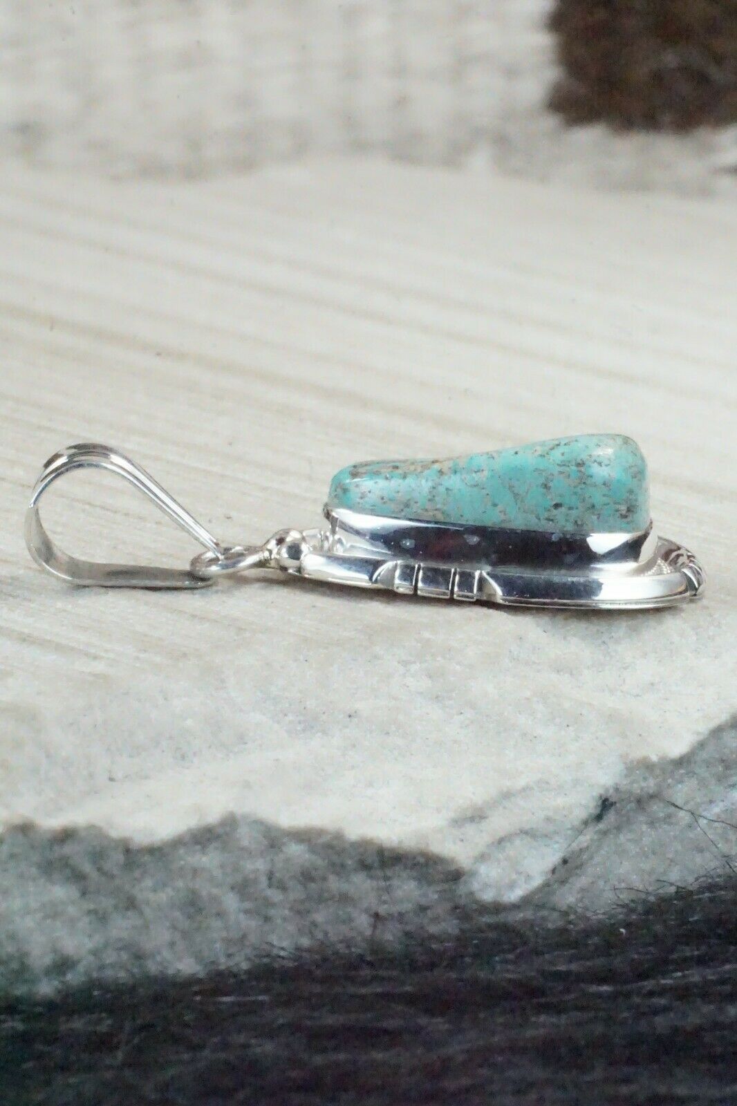 Turquoise & Sterling Silver Pendant - Samuel Yellowhair