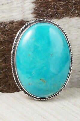 Turquoise & Sterling Silver Ring - Joe Paul - Size 9.5