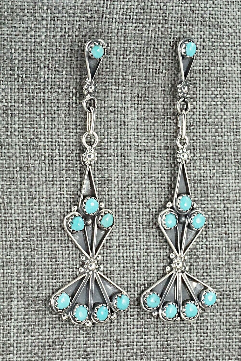 Turquoise & Sterling Silver Earrings - Vivianita Booqua