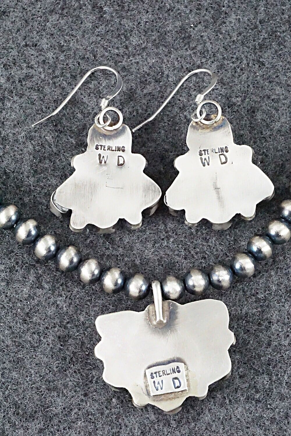Coral & Sterling Silver Necklace and Earrings Set - Wilson Dawes