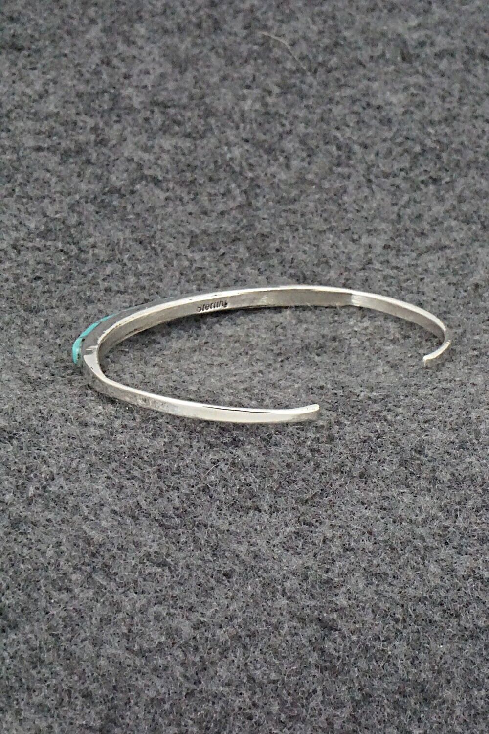 Turquoise & Sterling Silver Inlay Bracelet - Jeanette Chavez
