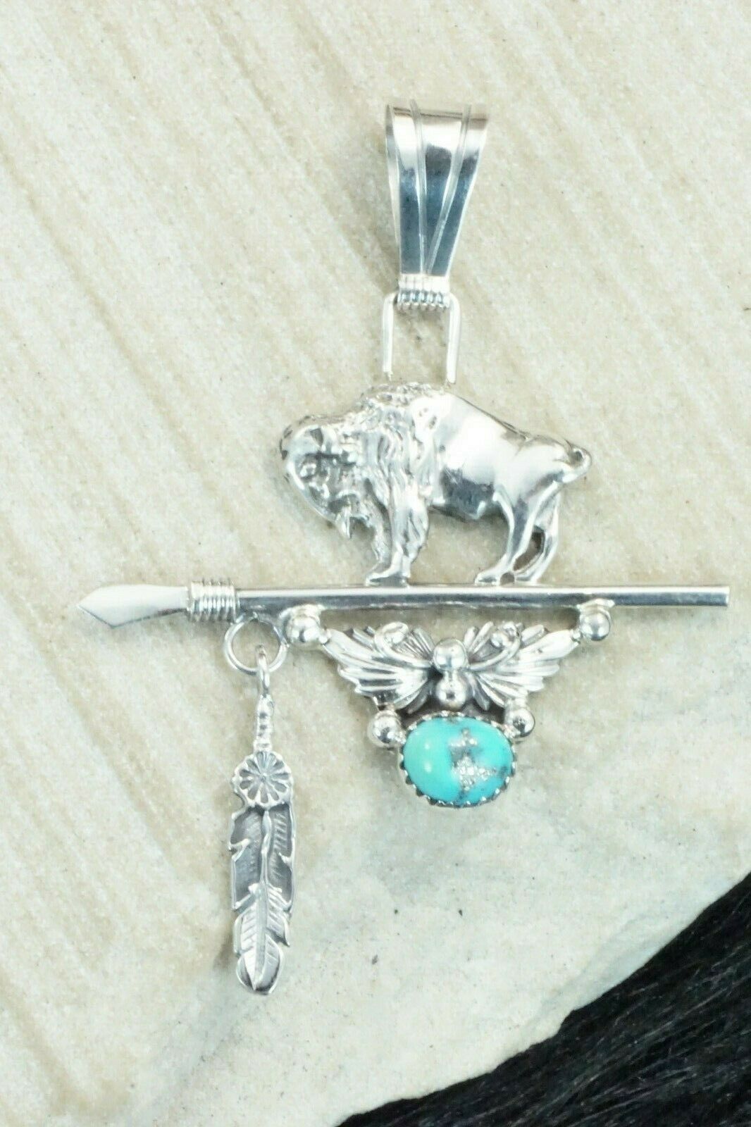Turquoise & Sterling Silver Pendant - Davey Morgan