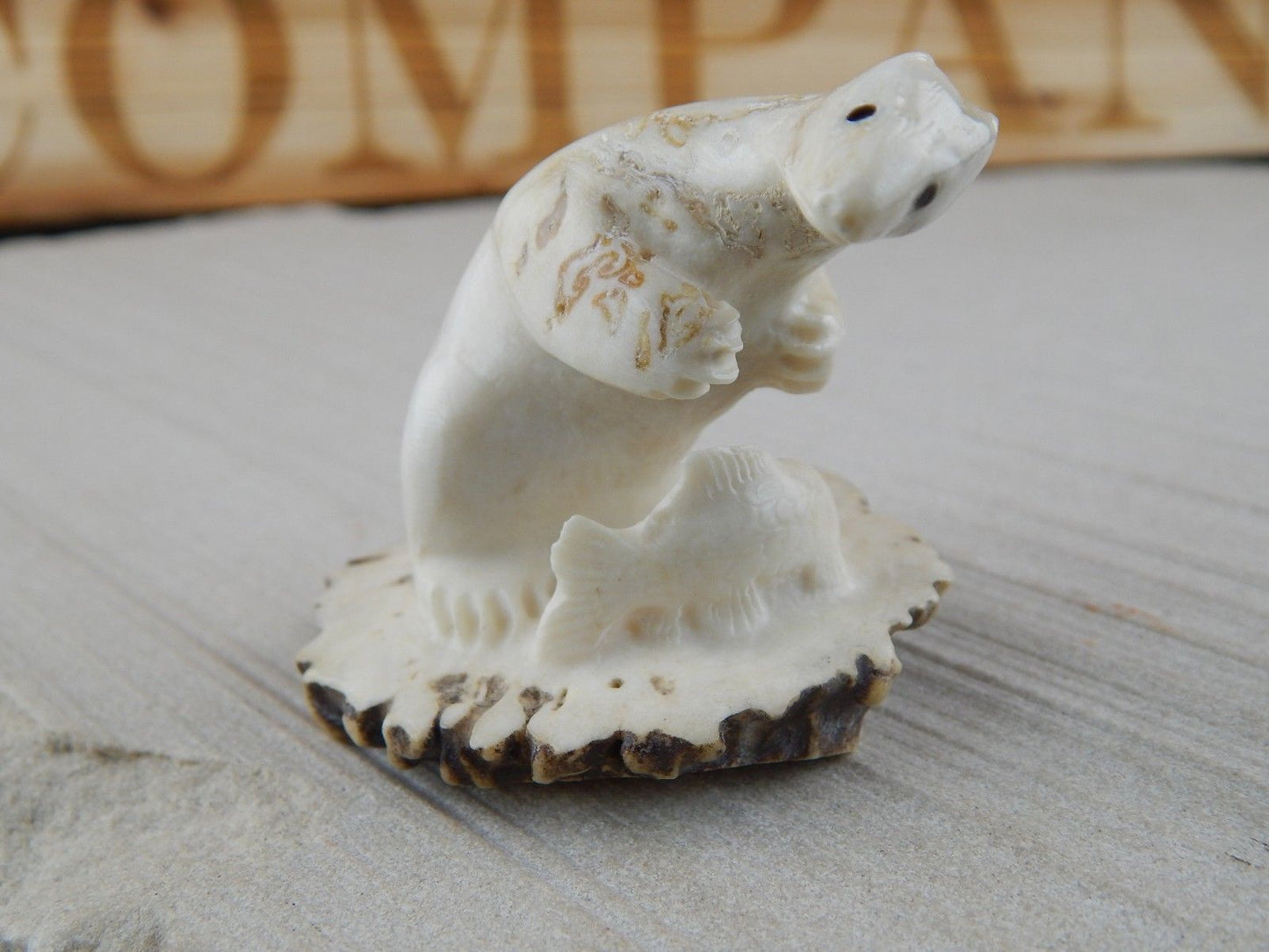 Bear & Fish Zuni Fetish Carving - Maxx Laate - High Lonesome Trading