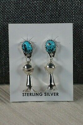 Navajo Turquoise and Sterling Silver Blossom Earrings - Marie Kirlie - High Lonesome Trading