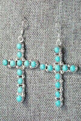 Turquoise and Sterling Silver Earrings - Roberta Begay - High Lonesome Trading