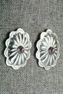 Spiny Oyster & Sterling Silver Earrings - Joan Begay