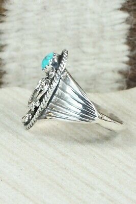 Turquoise & Sterling Silver Ring - Jeanette Saunders - Size 13.75