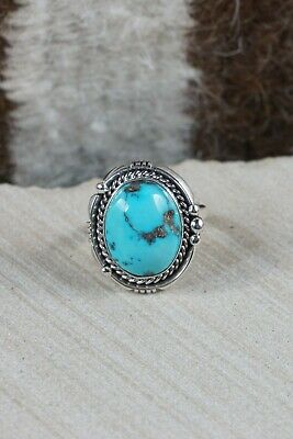 Navajo Turquoise & Sterling Silver Ring - Daniel Benally - Size 10.25