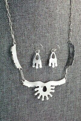 Turquoise and Sterling Silver Necklace and Earrings Set - Veronica Yawakia