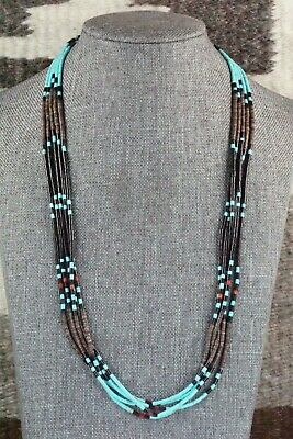 Turquoise, Coral and Shell Necklace - Esquipula Tenorio