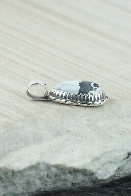 White Buffalo & Sterling Silver Pendant - Alvin Joe