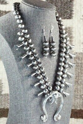 Sterling Silver Squash Blossom and Earrings - Gilbert Martin