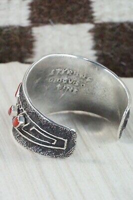 Coral & Sterling Silver Bracelet - Delbert Arviso