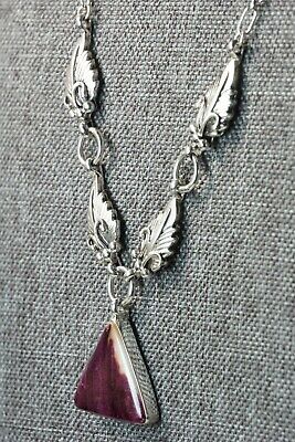 Navajo Spiny Oyster & Sterling Silver Necklace - Samuel Yellowhair
