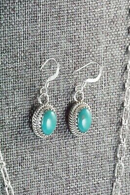 Navajo Turquoise & Sterling Silver Necklace and Earrings Set - Mark Barney