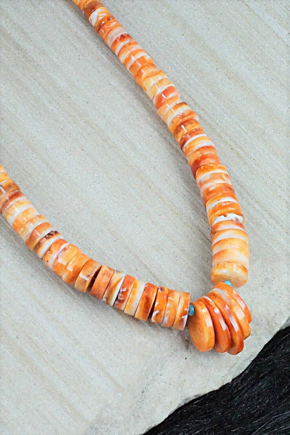 Spiny Oyster & Turquoise Necklace - Helen Tsosie