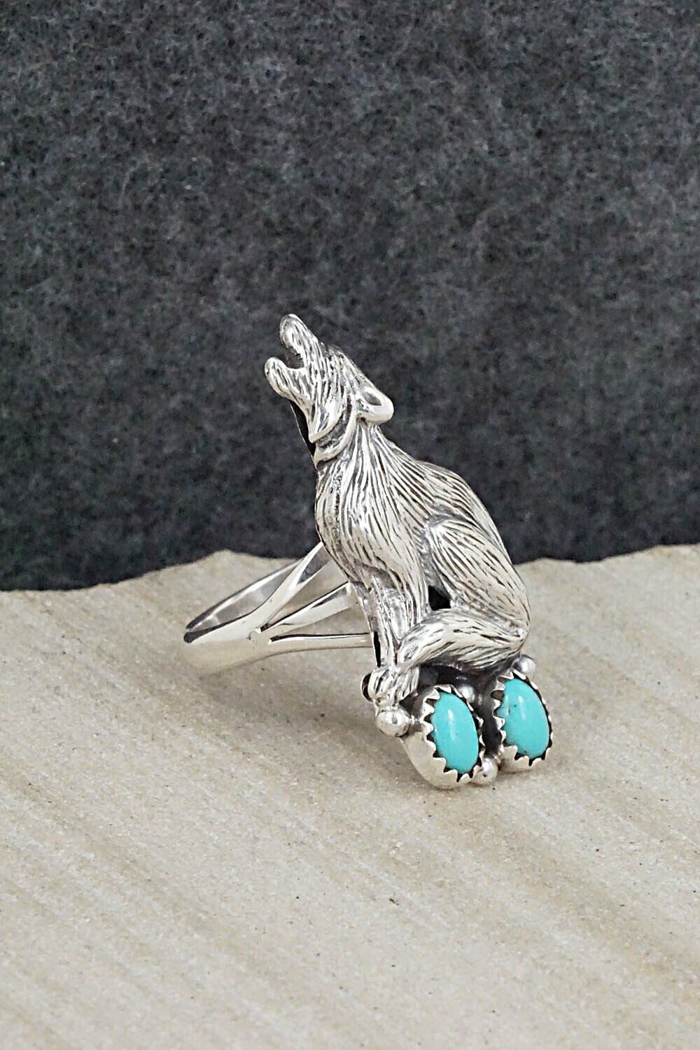 Turquoise & Sterling Silver Ring - William Begay - Size 9.5