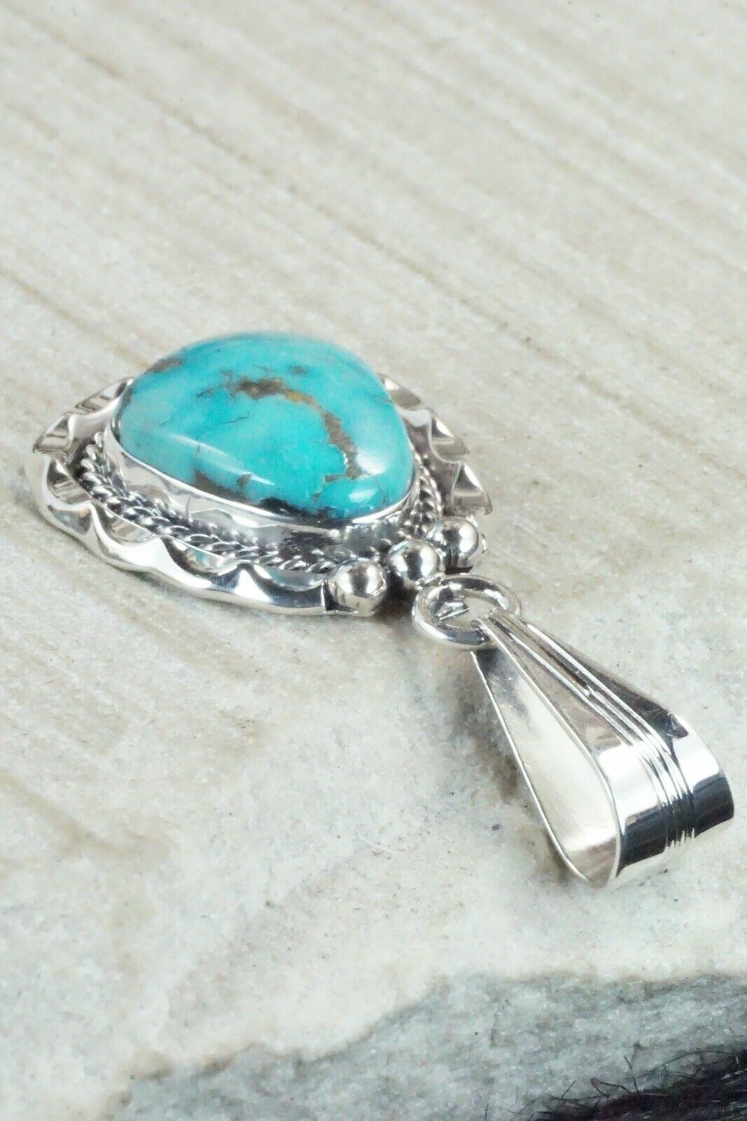 Turquoise & Sterling Silver Pendant - Samuel Yellowhair