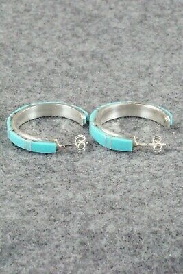 Turquoise & Sterling Silver Earrings - Terrence Panteah