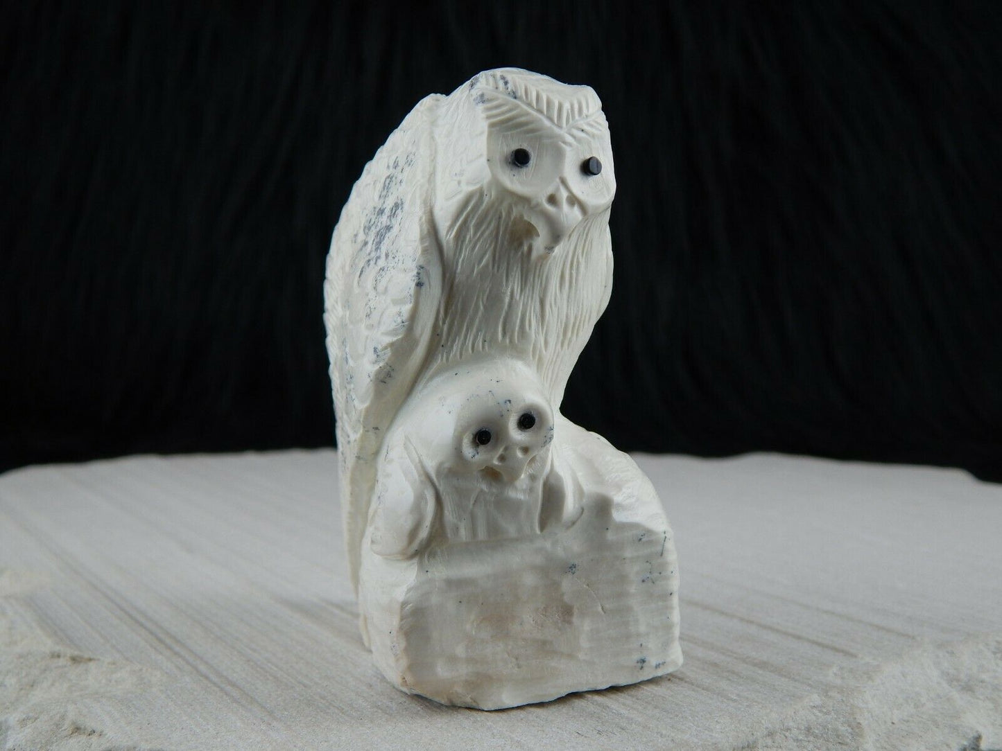 Owl Zuni Fetish Carving - Derrick Kaamasee - High Lonesome Trading