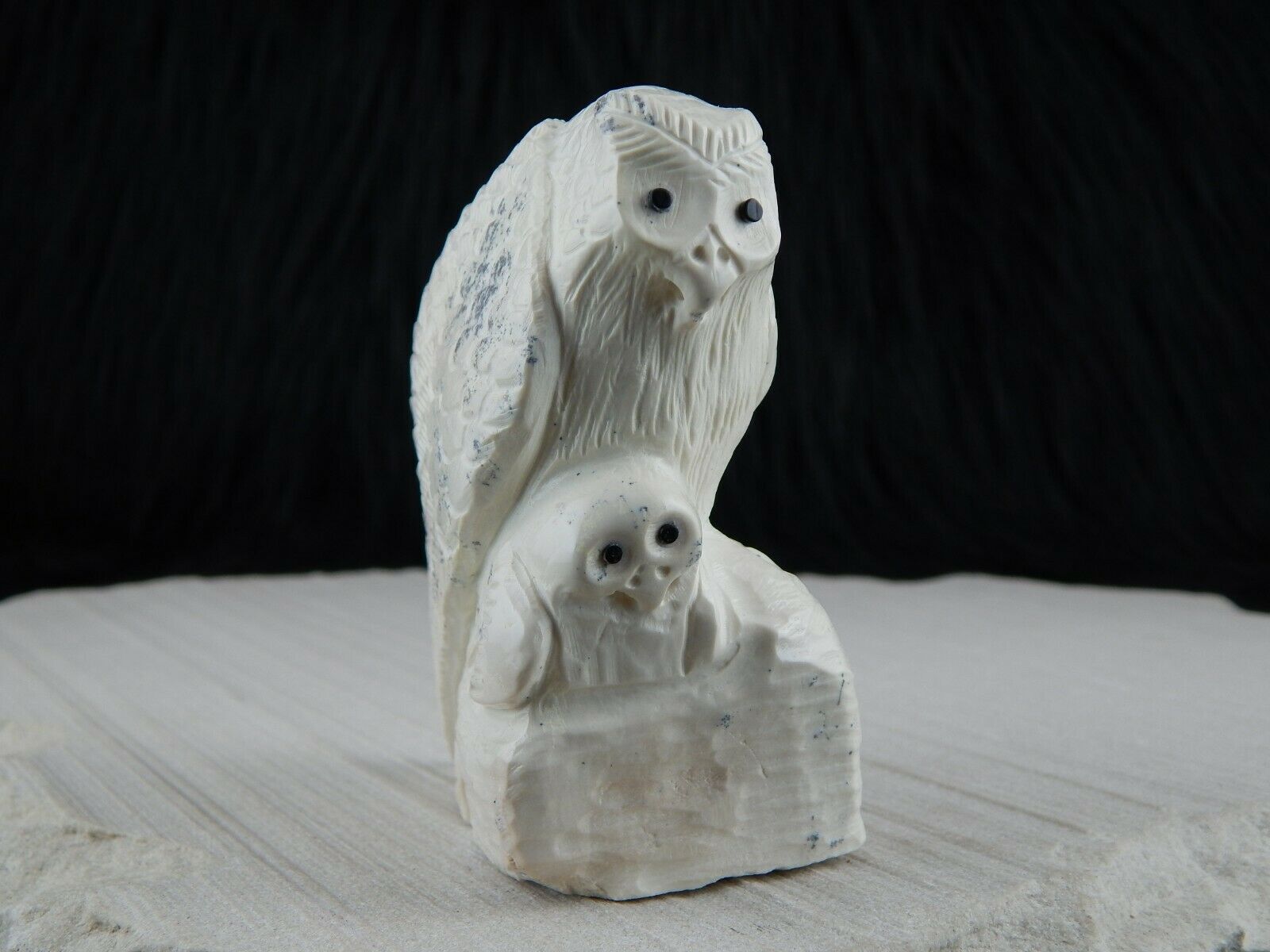 Owl Zuni Fetish Carving - Derrick Kaamasee - High Lonesome Trading