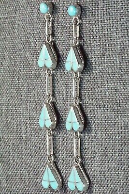 Turquoise & Sterling Silver Earrings - Velda Nastacio - High Lonesome Trading
