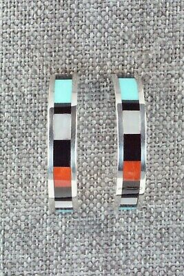 Multi Stone Inlay & Sterling Silver Earrings - Robin Chavez
