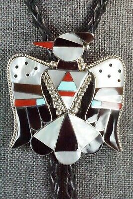 Inlay Thunderbird & Sterling Silver Bolo Tie - Bobby Shack