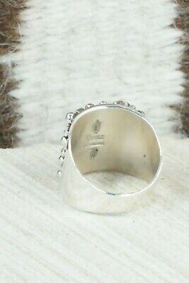 Coral & Sterling Silver Ring - Raymond Coriz - Size 9
