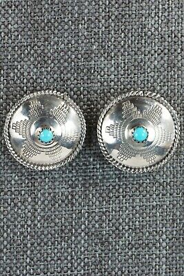 Navajo Turquoise & Sterling Silver Earrings - Judy Largo