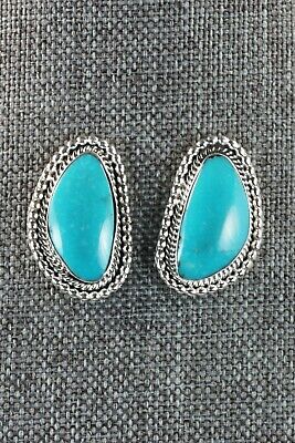 Navajo Turquoise and Sterling Silver Earrings - Lee Shorty