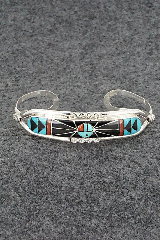Multi Stone & Sterling Silver Inlay Bracelet - Ola Eriacho