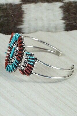Coral, Turquoise & Sterling Silver Bracelet - Edmund Cooeyate