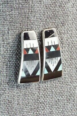 Multi Stone Inlay & Sterling Silver Earrings - Leander Othole