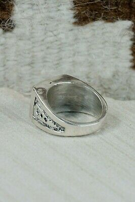Turquoise & Sterling Silver Ring - Leslie & Gladys Lamy - Size 10.25