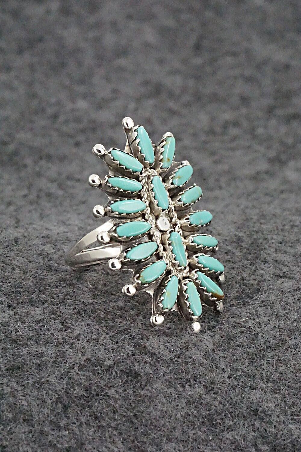 Turquoise & Sterling Silver Ring - Nathaniel Nez - Size 7