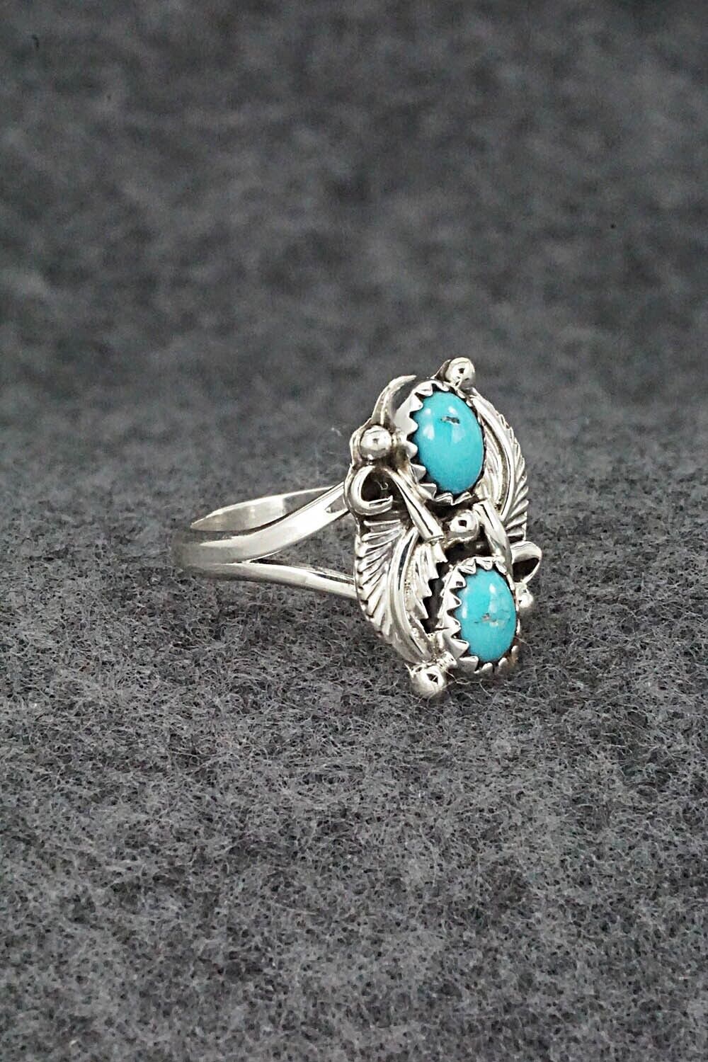 Turquoise & Sterling Silver Ring - William Begay - Size 6.5