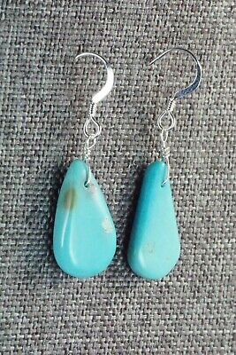 Turquoise & Sterling Silver Earrings - Navajo