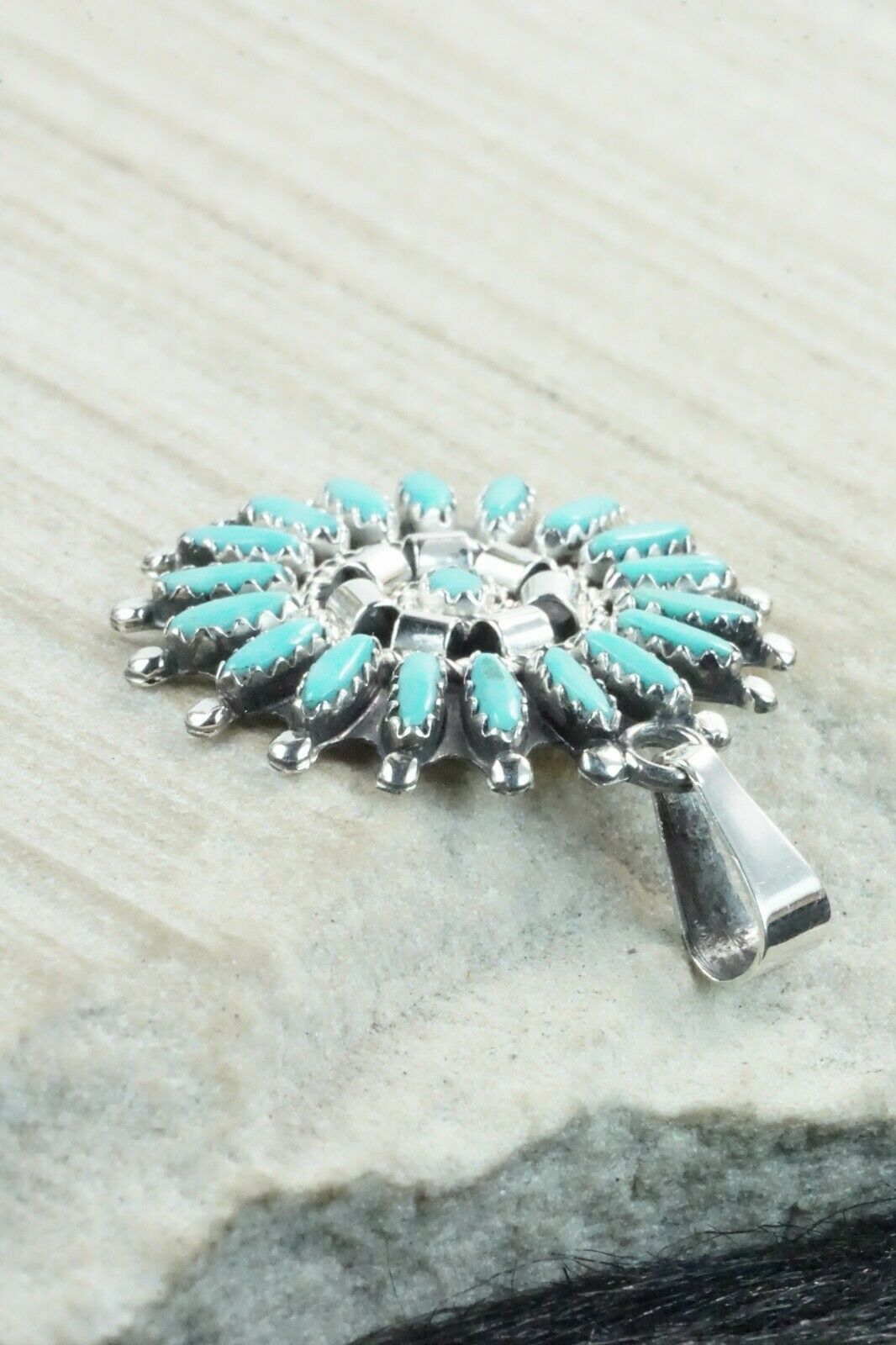 Turquoise & Sterling Silver Pendant - Nathaniel Nez