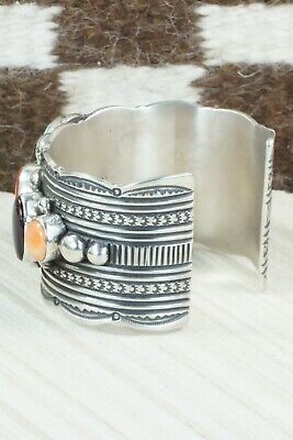 Spiny Oyster, Turquoise & Sterling Silver Bracelet - Guy Hoskie