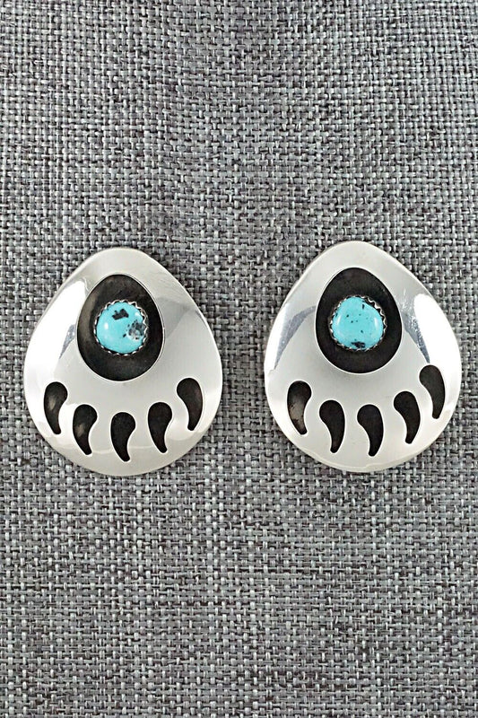 Turquoise & Sterling Silver Earrings - Virginia Long