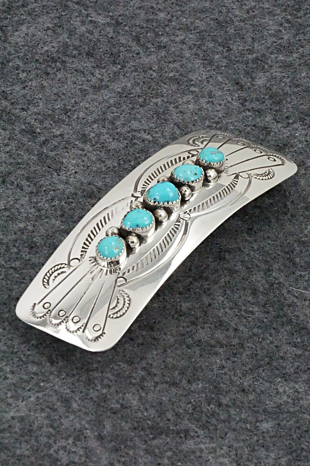 Turquoise & Sterling Silver Hair Barrette - Jolene Begay